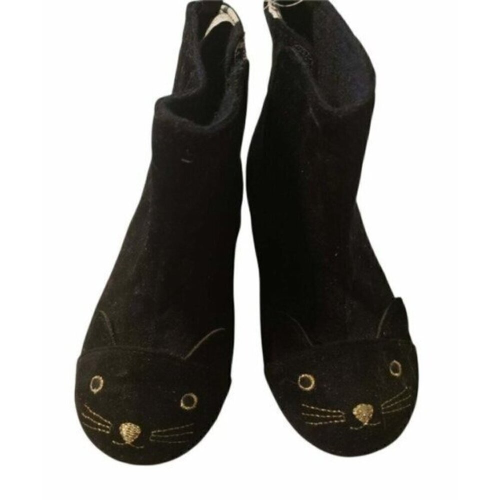 Gymboree sz 7 Toddler Girl Velvety black kitty cat boots New Right Meow - Picture 3 of 7